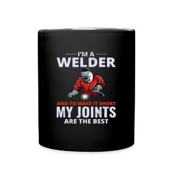Schweißschweißer Metallbau Eisenarbeiter - Tasse einfarbig - Schwarz - Vorne