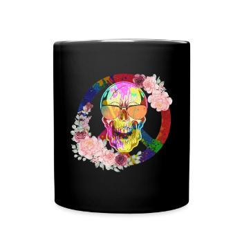 Hippie Peace Peace 60's 70's Love T-Shirt - Full Colour Mug - black - Front