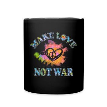 Hippie Peace Peace 60's 70's Love T-Shirt - Full Colour Mug - black - Front