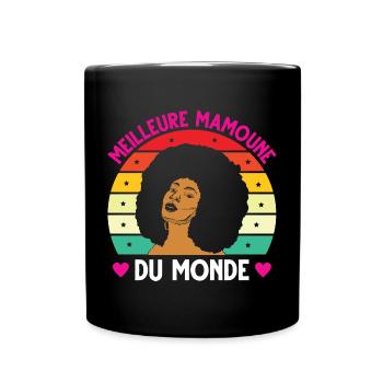 Meilleure mamoune monde vintage femme noire - Mug uni - noir - Devant