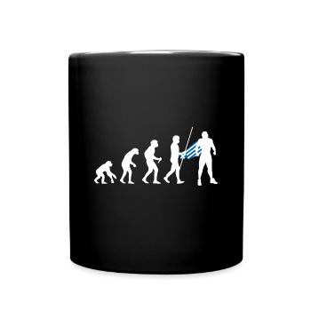 Grieche Evolution Superheld Griechische Flagge - Tasse einfarbig - Schwarz - Vorne