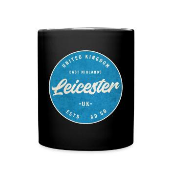 Leicester UK Vintage Circle Logo - Full Colour Mug - black - Front