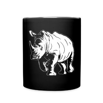 Rhino Sketch Rhinoceros Safari Wildtierliebhaber - Tasse einfarbig - Schwarz - Vorne