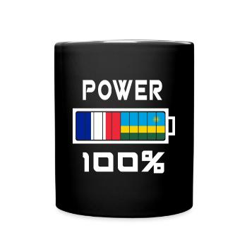 Ruanda und Frankreich Power 100 - Tasse einfarbig - Schwarz - Vorne