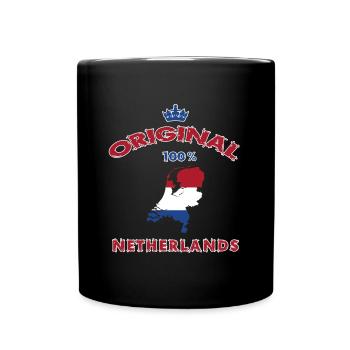 Niederlande Original 100% Flaggen Design - Tasse einfarbig - Schwarz - Vorne