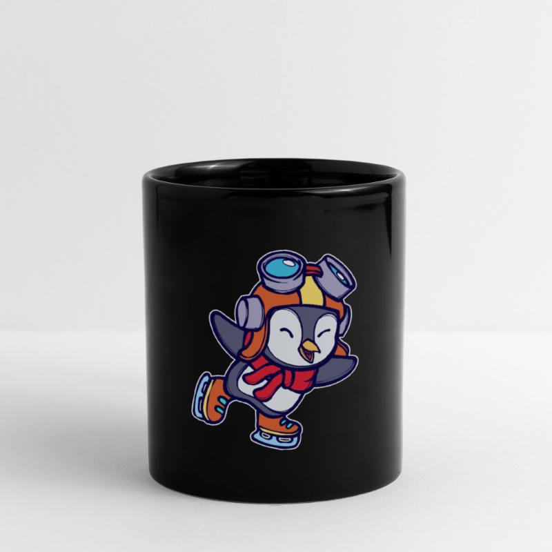 Kalt Cool Süß Vogel Pinguin Tier Eislaufen Eis Tasse einfarbig