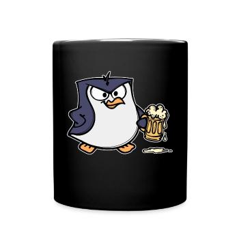 Lustig Pinguin Vogel Zoo Tier Seevogel Bier - Tasse einfarbig - Schwarz - Vorne
