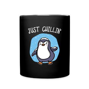 Cold Snow Penguin Ice Cool Déclaration Oiseau animal - Mug uni - noir - Devant