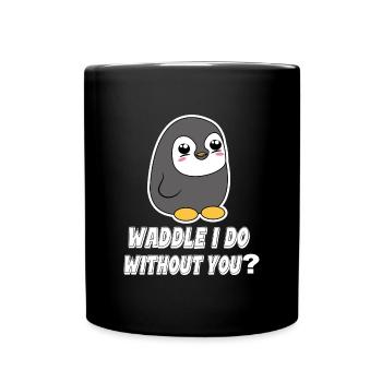 Penguin Animal Bird Déclaration Zoo des oiseaux de mer - Mug uni - noir - Devant