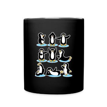 Patinage sur glace cool Antarctique Pingouin Oiseaux glacés - Mug uni - noir - Devant