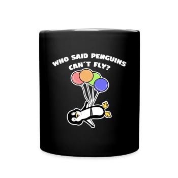 Penguin Humorous Statement Balloon Bird Animal - Full Colour Mug - black - Front