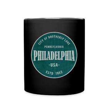 Philadelphia Vintage Schild - Tasse einfarbig - Schwarz - Vorne