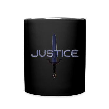 Justice Metal Text with Sword - Full Colour Mug - black - Front