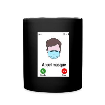Appel masqué - Mug uni - noir - Devant