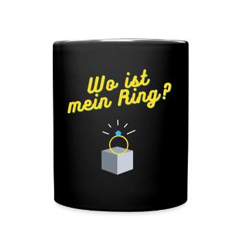 Wo ist mein Ring? - Tasse einfarbig - Schwarz - Vorne