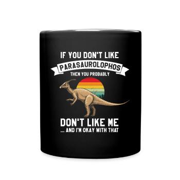 Paleontology Teacher and Parasaurolophus Motif - Full Colour Mug - black - Front