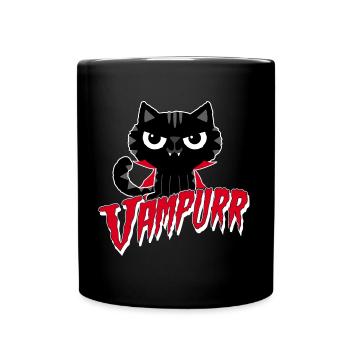 Vampurr Halloween Katze Vampir Kinder Dracula - Tasse einfarbig - Schwarz - Vorne