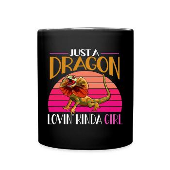 Kragenechse Frilled-neck lizard Reptil Herpetologe - Tasse einfarbig - Schwarz - Vorne