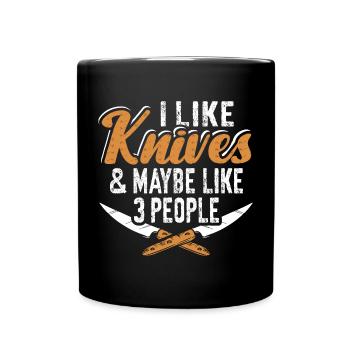 Butcher Knife Knife Knife Collector - Full Colour Mug - black - Front