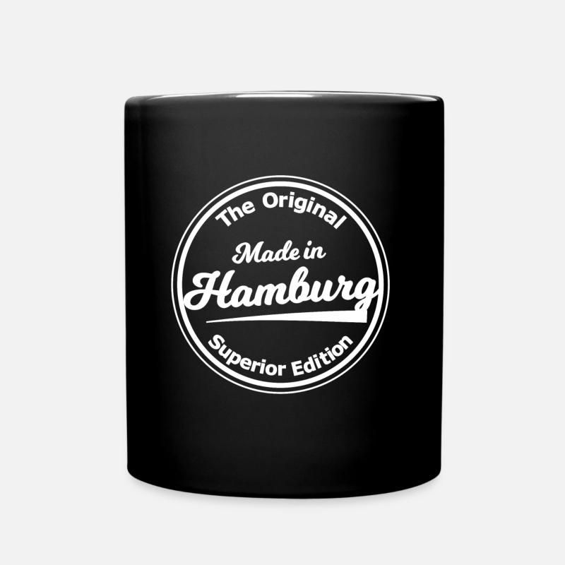 Die Hansestadt Hamburg - Tasse einfarbig - Schwarz