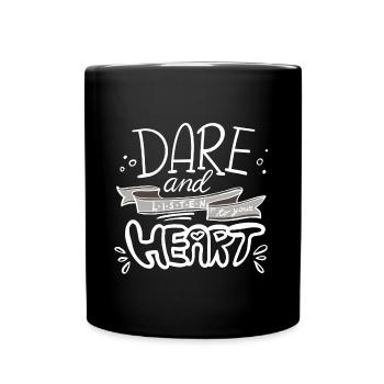 Motivierende Handlettering Botschaft - Tasse einfarbig - Schwarz - Vorne