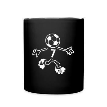 Die Nummer 7 - Tasse einfarbig - Schwarz - Vorne