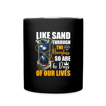 Uhr Sand Freundschaft - Tasse einfarbig - Schwarz - Vorne