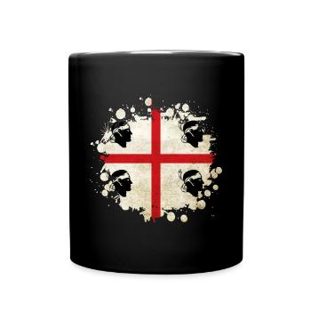 Sardinia vintage flag design - Full Colour Mug - black - Front
