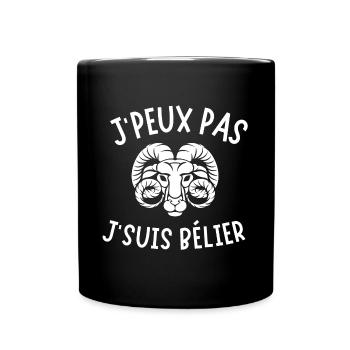 bélier, astrologie, signe du zodiaque - Mug uni - noir - Devant