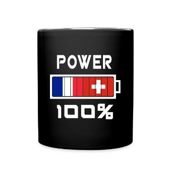 Switzerland and France Power 100% - Full Colour Mug - black - Front