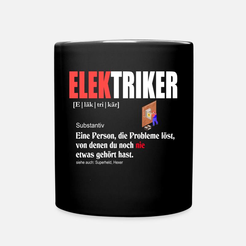 Elektriker Definition - Tasse einfarbig - Schwarz