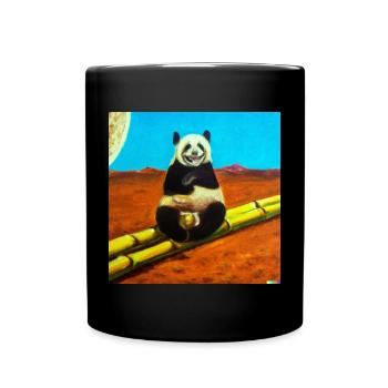 Lustiger Panda - Tasse einfarbig - Schwarz - Vorne