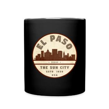 El Paso Sonnenstadt Skyline - Tasse einfarbig - Schwarz - Vorne