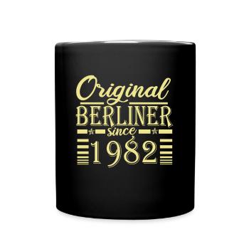 berliner original geburtstag 1982 - Tasse einfarbig - Schwarz - Vorne