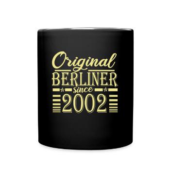 berliner original since 2002 geburtstag - Tasse einfarbig - Schwarz - Vorne