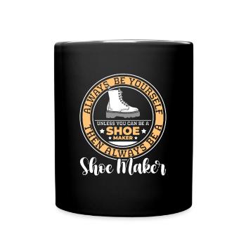 Schuhmacher Arbeiten - Tasse einfarbig - Schwarz - Vorne