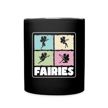 Fee Schwester Feen - Tasse einfarbig - Schwarz - Vorne