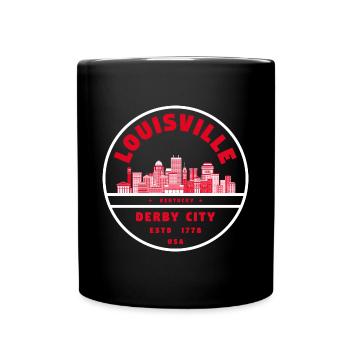 Louisville Derby Skyline Emblem - Full Colour Mug - black - Front