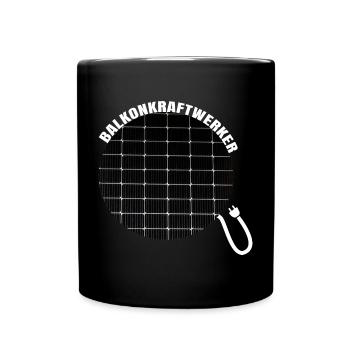Balkonkraftwerker PV Anlage Stromerzeuger Umwelt - Tasse einfarbig - Schwarz - Vorne