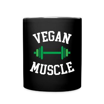 Muscle végétalien - Mug uni - noir - Devant