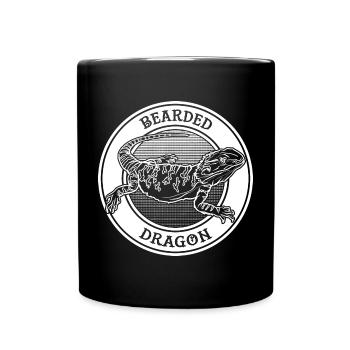 Bearded Dragon Tattoo Reptile Keeper Beardie Owner - Full Colour Mug - black - Front
