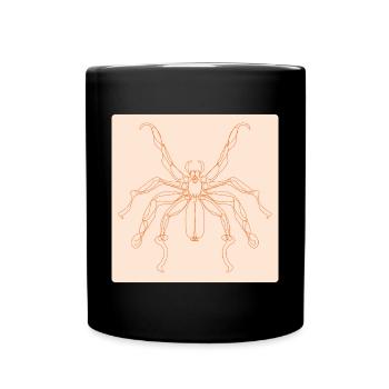 LINE ART SPINNE - HALLOWEEN KOSTÜME - MINIMALISMUS - Tasse einfarbig - Schwarz - Vorne