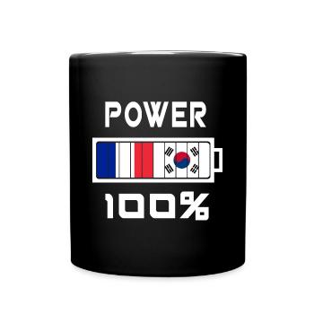 La Corée du Sud et France Power 100 % - Mug uni - noir - Devant