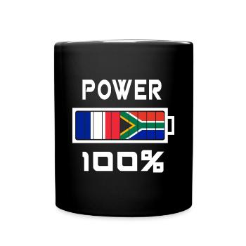 L'Afrique du Sud et France Power 100 % - Mug uni - noir - Devant