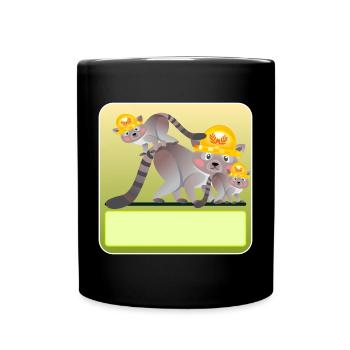 NAME GIFTS HOUSE BUILDING NEW CONSTRUCTION RACCOONS - Full Colour Mug - black - Front