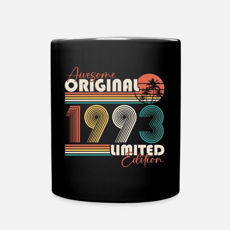 1993 vintage vintage retro 30 birthday gift - Full Colour Mug - black