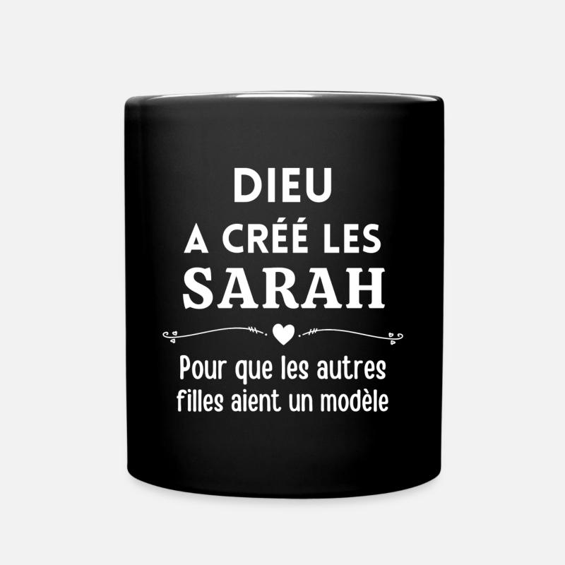 Sarah, prénom Sarah, anniversaire Sarah - Mug uni - noir