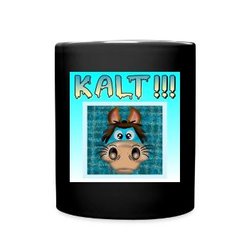 KALT - FRIEREN - WINTERZEIT - PFERD PONY - Tasse einfarbig - Schwarz - Vorne