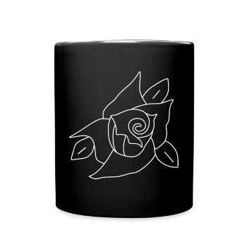 Blume weiß weiße Blume - Tasse einfarbig - Schwarz - Vorne