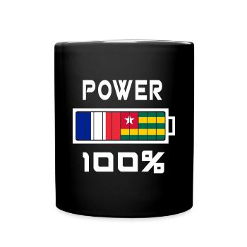Togo et France Power 100 % - Mug uni - noir - Devant